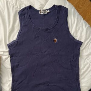 A Bathing Ape Navy Tank Top